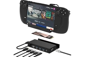 SABRENT Dock Steam Deck 7-en-1, avec Boîtier SSD M.2 NVMe, Steam Deck Dock 95W PD Charge, Docking Station HDMI 4K@60Hz, avec 3 Ports USB-A et 2 USB-C pour Valve Steam Deck et Rog Ally (DS-SDNV)