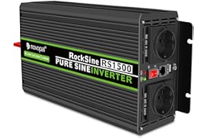 Novopal 1500W/3000W Inverter Onda Sinusoidale di Potenza-DC 24V in AC 220V Inverter di Tensione-2 EU Presa con Uscita USB-5 Metri di Telecomando-Adatto per Camion, Campeggio, Viaggi