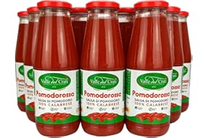 VALLE DEL CRATI ECCELLENZE GASTRONOMICHE DAL 1998 Valle del Crati Salsa Di Pomodoro 100% Calabrese | 24 Bottiglie | Passata di Pomodoro Naturale, Vegana, Senza Glutine | Ideale per Pasta, Pizza, Carne, Pesce | Pronta in 5 Minuti | 24 x 720ml