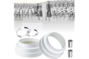 FORHANDY 2PCS Abluftschlauch Adapter Reduzierstück 120 mm auf 160 mm, Rundrohr Adapter mit Edelstahl Schlauchschellen & Aluminiumfolienband, Reduzierverbinder Rohrverbinder für Dunstabzug und Ventilationsrohr