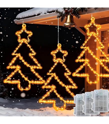 Étoile Lumineuse de Noël Grande à Suspendre - Tube Lumineux 90 LED 8