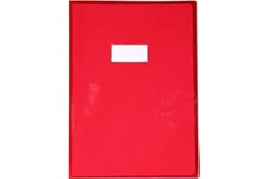 Calligraphe 73203C Copertina Cristalux Rossa - A4 21x29,7 cm - 22/100 con Portaetichetta - PVC Trasparente Liscio