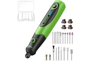 Rotary Tool Cordless Ginour, 3.7V Li-on Multi Purpose Rotary Tool with 32PCS Accessories,Variable Speed 5000-15000rpm for Polishing, Engraving, Sanding, Cleaning