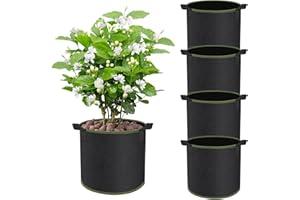 CHIHOLEN 4 pièces 6L Sac de Plantation,Sac de Plantation Non tissé avec poignées pour Pommes de Terre, tomates et Fraises, pour Balcon terrasse Serre & Jardin - 2 gallons