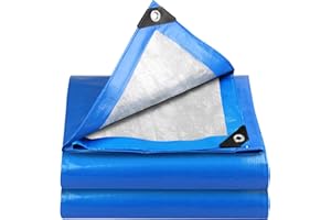 YIJUHOU Tarpaulin Waterproof Heavy Duty 115 GSM Blue Tarp Sheet Cover Multipurpose (2m x 2m)