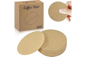Wosyoodo 600 Pcs Papel de Filtro de Café 64 mm, Redondos Filtros Desechables, Sin Blanquear Natural, Compatible con Aeropress Cafeteras Espresso
