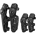 Scoyco 4pcs Motorcycle Knee Shin Guards Elbow Guard Pads for Men Anti-slip 2 in 1 Adjustable Powersport Armor Motocross Racing Gear