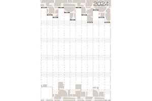 Studio Henki 2024 Wall Planner. A2 Vertical Year Planner - Pebbles