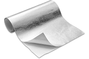 MEYUXG Hitzeschutzfolie Selbstklebend, 60 x 250 cm Hitzeschutzmatte, Hitzeschutzplatte, Selbstklebende Alufolie für Schlauch und Automatische Verwendung