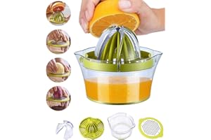 Snowpea Manual Juicer Lemon Squeezers Dishwasher Safe, Multifunctional Orange Citrus Lime Juicer, Hand Fruit Press with Measuring Container 400ml