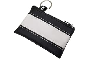 MYLEDERSHOP Cuero Artificial Guarda Llave (Negro/Blanco)