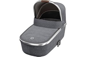 Maxi-Cosi Oria Carrycot, Comfortable Pushchair Carrycot, Lightweight and Easy to Lift, Compatible Strollers, Luxe Premium Design, Usable from Birth up to 6 Months, 0-9 kg, Twillic Grey