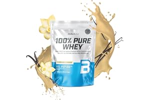 BioTechUSA 100% Pure Whey | Proteína en Polvo con BCAA y Glutamina | Sin Gluten, Sin Aceite de Palma, 454 g, Vainilla Bourbon