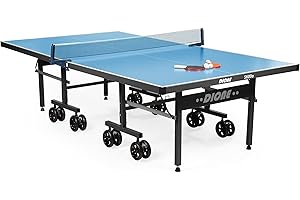 Dione Tischtennisplatte S600o Outdoor - 6mm top - Tischtennistisch Blau TT-Platte klappbar für draußen - 95% Vormontiert