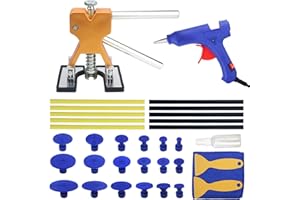 TOSUCS Kit Riparazione Carrozzeria Auto,Kit di 18 Estrattore per Ammaccature Senza Vernice con Pistola per Colla,Stick di Colla e Borsa Degli Attrezzi,per il Frigorifero,la Motocicletta,la Lavatrice,ecc.