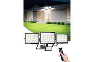 LITGLOBE 150W Projecteur LED Extérieur avec Détecteur et Télécommande,15000LM Spot LED Extérieur,6500K Blanc Froid Eclairage Exterieur avec Detecteur,IP66 Étanche Projecteur Exterieur pour Jardin Garage