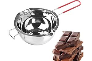 Honhoha Bol de Fusion de Pot de chaudière, Pot de Fusion pour la Cire Pot Chauffant à Chocolat en Acier Inoxydable de 400 ML pour Bonbons - Pot verseur avec becs verseurs Doubles pour Le Fromage, la