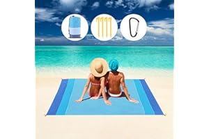 Czemo Koc piknikowy 210 x 200 cm, wodoszczelny, odporny na piasek, koc kempingowy, 4 narożniki mocujące, ultralekki, kompaktowy, wodoszczelny i odporny na piasek, na plażę, do parku, trawy, podróży