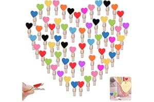JIASHA Clips de Fotos, 100 Piezas Mini Pinzas de Foto de Madera Pinzas de Madera Pequeñas Pinzas de Madera Decoración para Celebración Navidad Boda Papel Fotográfico Clips de Artesanía (Multicolor)