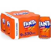 Fanta Orange Low Calorie Soft Drink Pack 9 x 330ml | Low Calorie Orange Drink with Fruit Juice, Great for Meals, Parties and
