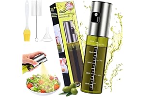 MEGIAEXIST Ölsprüher 100 ml Grün Einzelpack – Nachfüllbare Öl Sprühflasche aus Glas für Speiseöl, Essig oder Sojasoße, Feine Nebelverteilung zum Kochen, Grillen und Salat