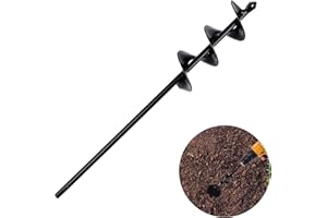 CUNAOUK Garden Auger Drill Bit, 14.7" Garden Auger Spiral Drill Bit for Planting Tulips, Iris, Bedding Plants and Digging Weeds Roots