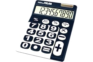 Milan 150610BBL - Calculadora de sobremesa, 10 dígitos, color azul y blanco