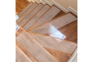 FINZOO Non-Slip Stair Treads,15 Packs Stair Tapes Transparent Self-Adhesive, Anti-Slip Grip Step Strips for Indoor and Outdoor Steps, 6"x24"