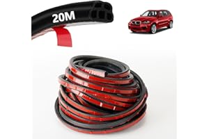 CARSEATTY 20M Auto Türdichtung, Universal Autotür Gummidichtung Selbstklebend, 5 Löcher Autotür Kantenschutz Schalldicht Anti-Staub, Schalldichter Dichtungsstreifen für die Meisten Autos