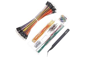 BESTLUS Breadboard Jumper Wires 20AWG Plus 140 Pieces U Shape Preformed And Assorted Jumper Wires Kits Plus ESD Tweezers, DuPont Male to Male 0.1'' Head Jumper Wires Cable Kits (6" / MM)