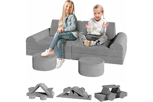 ‎CLEVICH Clevich 15-Teilige Modulare Kinderspielcouch, Kindersofa aus Schaumstoff Bausteine, Spielsofa zum Lernen & Spielen, Kuschelecke im Kinderzimmer, Softbausteine für Kinderzimmer oder Spielzimmer