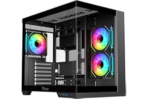 Itek Case DARK CAVE DS - Case Gaming ATX, 3 ventole da 12cm ARGB, 2x USB3, 1x Type-C, vetro temperato frontale e laterale