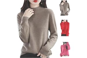 TENCIPEDA Cashmere Sweaters for Women,2024 New Cashmere Long Sleeve Sweaters Crew Neck Solid Pullover Jumpers Tops