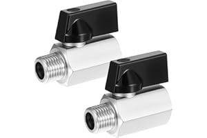 XINJODUZ 2 PCS Mini Ball Valve 1/4 Npt Ball Valve Npt Female X Male Thread Shut-Off Valves Air Shut-Off 1/4 Comp Female Valves Widely Used at Home Bathroom Kitchen Rv Motorhome