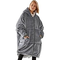 Version Bleu - Hiver Surdimensionné Couverture Avec Manches Femmes