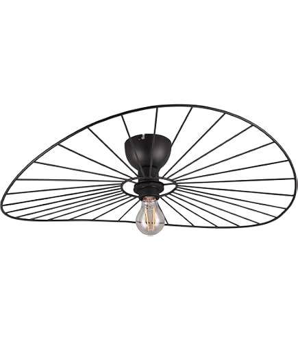 Lindby Deckenlampe Ruota – Retro-Design In Schwarz, 1-flaming, E27, 40 Cm Durchmesser