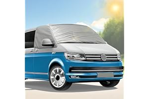 ELNLE Frontscheibenabdeckung für VW t5 t6 Windschutzscheibenabdeckung Anti-Schnee Sonnenschutz Auto Frontscheibe – Winter Sommer Geeignet, Silberbeschichtung für VW Wohnmobil