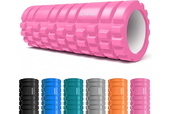 KG Physio Foam Roller - Rouleau de Massage Musculaire pour les Jambes, le Dos et les Bras - Rouleau de Massage Musculaire Ultraléger Essentiel pour Relâcher les Tensions Musculaires - 33x13cm