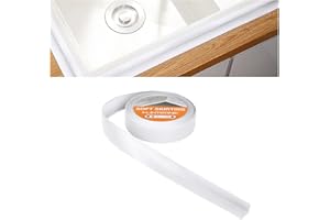 flintronic Joint Salle de Bain, 5m*20mm (10+10mm) Bande Etancheite Autocollante, Ruban D'étanchéité Auto-Adhésif en PVC pour Baignoire, Salle de Bain, Cuisine, Anti-moisissure, Calfeutrage(Blanc)