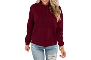 EUHOM Hoodie Damen Kapuzenpullover Baumwolle Pullover Herbst Langarm Sweatshirt Casual Hoody mit Kapuze Leichter Pulli Oberteile