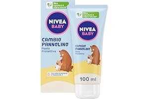 NIVEA BABY Cambio Pannolino Pasta Protettiva 100ml, Crema cambio pannolino lenitiva ed emolliente, Pasta cambio pannolino con Latte di Mandorla e Vitamine, Crema corpo neonato per una protezione 12h