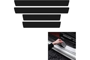 KISSTTA Zestaw 4 listew progowych do samochodu, ochrona progu bagażnika, mocna przyczepność, odporna na zarysowania i ścieranie, do ochrony progów we wszystkich pojazdach