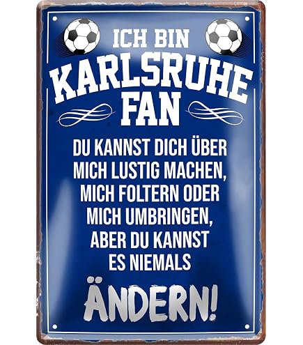 Retro Blechschild 'Ich Bin Kaiserslautern Fan' – 20x30 Cm, Vintage-Design, Witziger Fußball-Spruch
