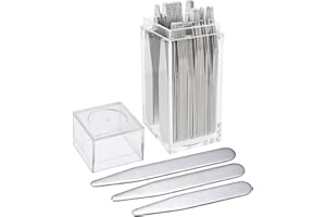 Zysta Set Stecche per Colletto Camicia Abbigliamento da Uomo in Acciaio Inossidabile Colore Argento 3/4 Misure 36/40 pezzi fornito in una scatola