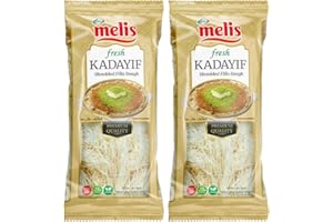 GENERIC Original Melis Series Fresh Kataifi 2 Pack Kadayif Shredded Fillo Dough Pastry Threads Taze Kadayif for Dubai Chocolate 400 Gr by Pufai Grocery