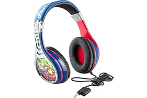EKids Marvel Vengadores ensamblan Auriculares Aptos para niños reducidos con gráficos Iron Man Hulk Capitán América y Thor, los Estilos Pueden Variar