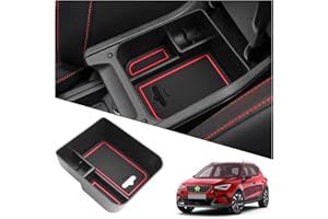Ruiya Compatible con Seat Arona/Ibiza 2018-2025 Consola Central Caja de almacenamiento, Caja Reposabrazos Arona Reposabrazos Organizador Bandeja Central Reposabrazos Seat Arona Accesorios