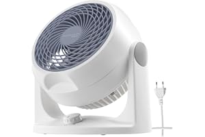 IRIS OHYAMA Woozoo, Ventilateur de table silencieux, puissant & portable, 23m², Portée 12m, Inclinaison verticale, Chambre - Woozoo PCF-HD18N - Blanc