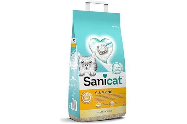 Sanicat - Arena para Gatos Aglomerante Sin perfume | Hecha de minerales naturales con control de olor garantizado | Absorbe la humedad y facilita la limpieza | 10 L de capacidad