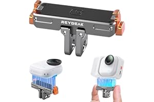 REYGEAK Supporto a sgancio rapido in alluminio per insta360 GO Ultra, alluminio CNC intagliato supporto magnetico adattatore con viti da 1/4 pollici
